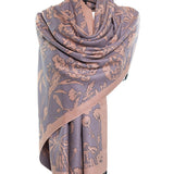 Reversible Mo-shmere Double Floral Bloom Shawl