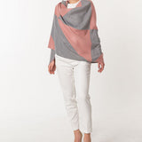 Symmetric Mo-shmere Modal Cashmere Triangles Dual Tone - Pink Gray