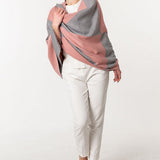 Symmetric Mo-shmere Modal Cashmere Triangles Dual Tone - Pink Gray