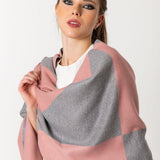 Symmetric Mo-shmere Modal Cashmere Triangles Dual Tone - Pink Gray
