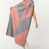 Symmetric Mo-shmere Modal Cashmere Triangles Dual Tone - Pink Gray