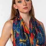 Bubble Color Fun Modal Scarves - Blue