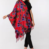 Red Purple Flower Soft Fluff Flower Modal Scarves