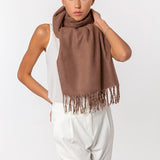 Sky Wool Simple Fringes Scarves ( Multiple Colors )