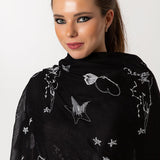 I Heart Cashmere Embroidered Shawl