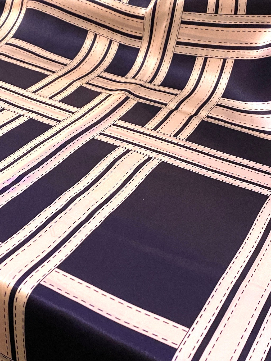 Rectangular Muffler Silk Geometric Belts