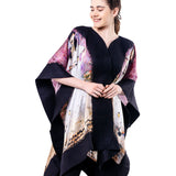 Poncho Mulberry Silk & Merino Handmade Felt -  Black | Klimt Mada Primavesi