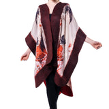 Poncho Mulberry Silk & Merino Handmade Felt -  Burgundy | Miss Bell Boldini