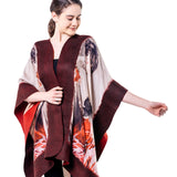 Poncho Mulberry Silk & Merino Handmade Felt -  Burgundy | Miss Bell Boldini