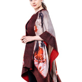 Poncho Mulberry Silk & Merino Handmade Felt -  Burgundy | Miss Bell Boldini
