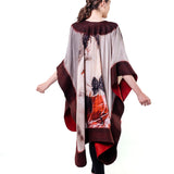 Poncho Mulberry Silk & Merino Handmade Felt -  Burgundy | Miss Bell Boldini