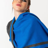 Simply Reversible Mo-shmere Rectangle Scarf - Blue