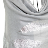 Angel Feathers Crystal Feathers Shawl Stole - Light Gray Silver
