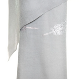 Angel Feathers Crystal Feathers Shawl Stole - Light Gray Silver