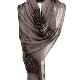 Baby Cashmere Sprayed Crystal Shawl - Brown