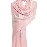 Angel Feathers Crystal Feathers Shawl Stole - Pink Silver