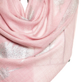 Angel Feathers Crystal Feathers Shawl Stole - Pink Silver