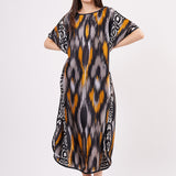 Long Mulberry Pure Silk Dress - IKAT