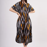 Long Mulberry Pure Silk Dress - IKAT