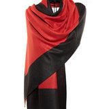 Reversible Mo-shmere Double Rectangle Shawl - Red Ash