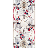 Rectangular Muffler Silk - Nautical Cream Navy