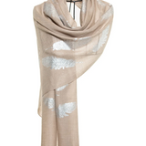 Angel Feathers Crystal Feathers Shawl Stole - Toush Silver