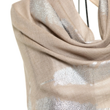 Angel Feathers Crystal Feathers Shawl Stole - Toush Silver