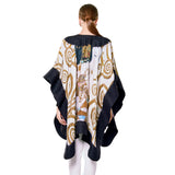 Poncho Mulberry Silk & Merino Handmade Felt -  Black | Klimt Expectation