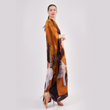 Long Mulberry Pure Silk Dress - Frida Bronze