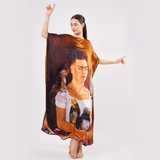 Long Mulberry Pure Silk Dress - Frida Bronze