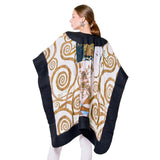 Poncho Mulberry Silk & Merino Handmade Felt -  Black | Klimt Expectation