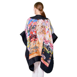 Poncho Mulberry Silk & Merino Handmade Felt -  Black | Maria Munk Klimt
