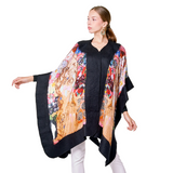 Poncho Mulberry Silk & Merino Handmade Felt -  Black | Maria Munk Klimt