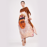 Long Mulberry Pure Silk Dress - Frida Ecru Beige