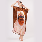 Long Mulberry Pure Silk Dress - Frida Ecru Beige