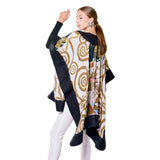 Poncho Mulberry Silk & Merino Handmade Felt -  Black | Klimt Expectation